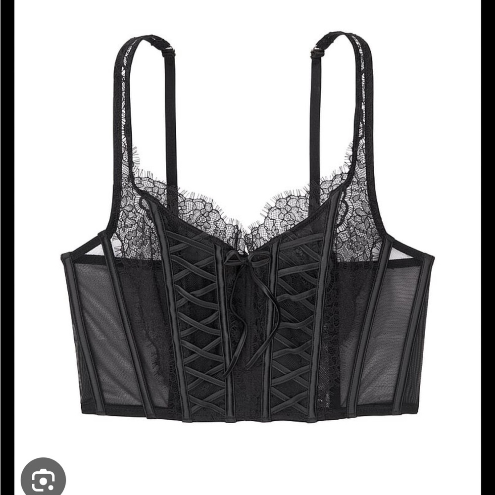 Victoria's Secret Black Lace-Up Bralette - Picture 2 of 6